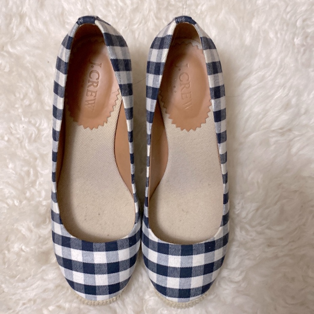 J. Crew gingham wedges